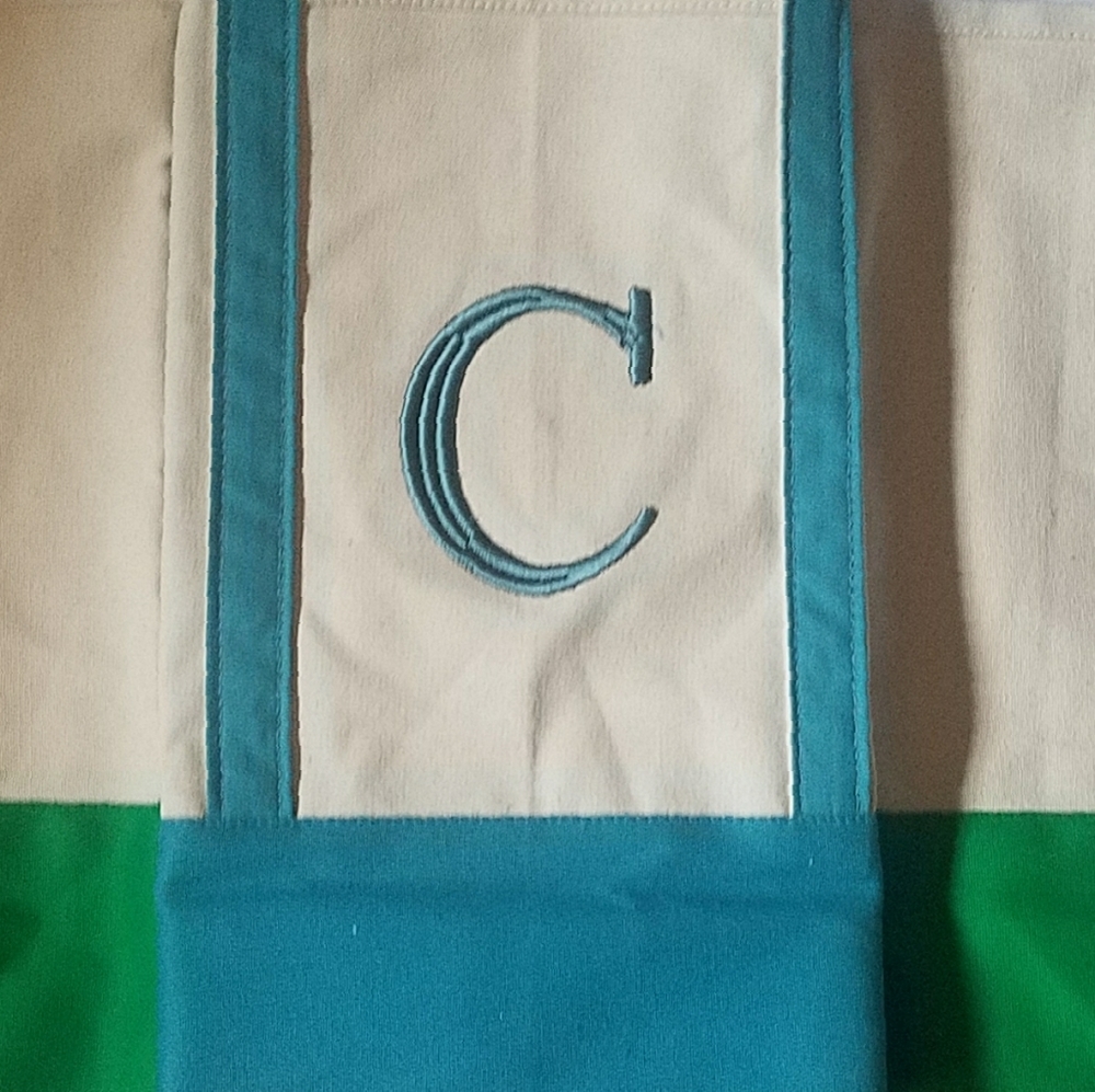 Bag is light blue and tan....comparison pic